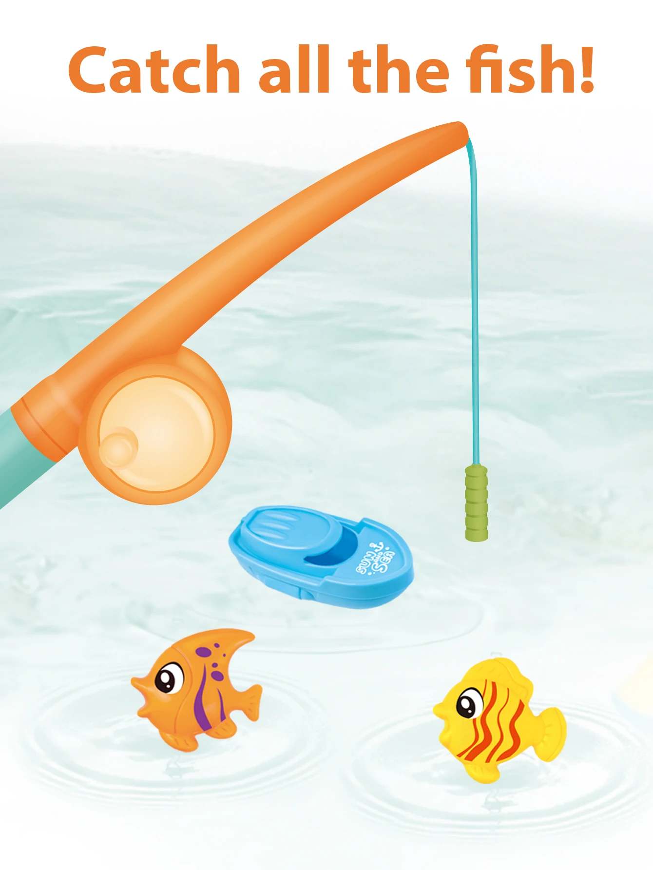 Magnetic Fishing Toy Playset for Kids, Water Table Bathtub Party Toy with Rods Net Plastic, Suitable for 3 4 5 6 years old