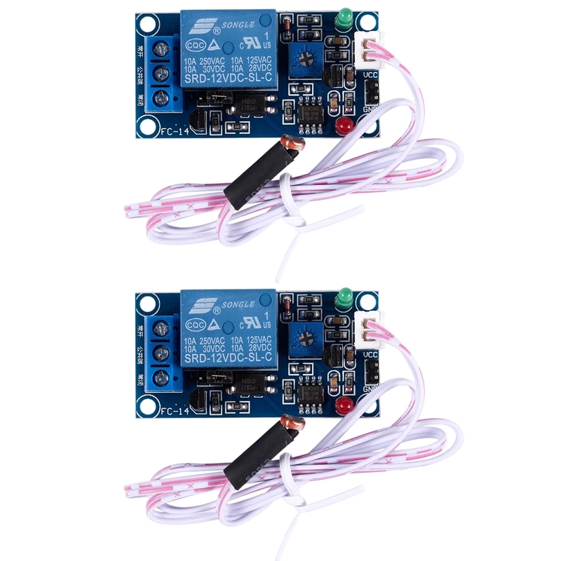 

Top Deals 2X DC 12V Photoelectric Switch Sensor Relay Module 50Mmx25mm W 2 Cable