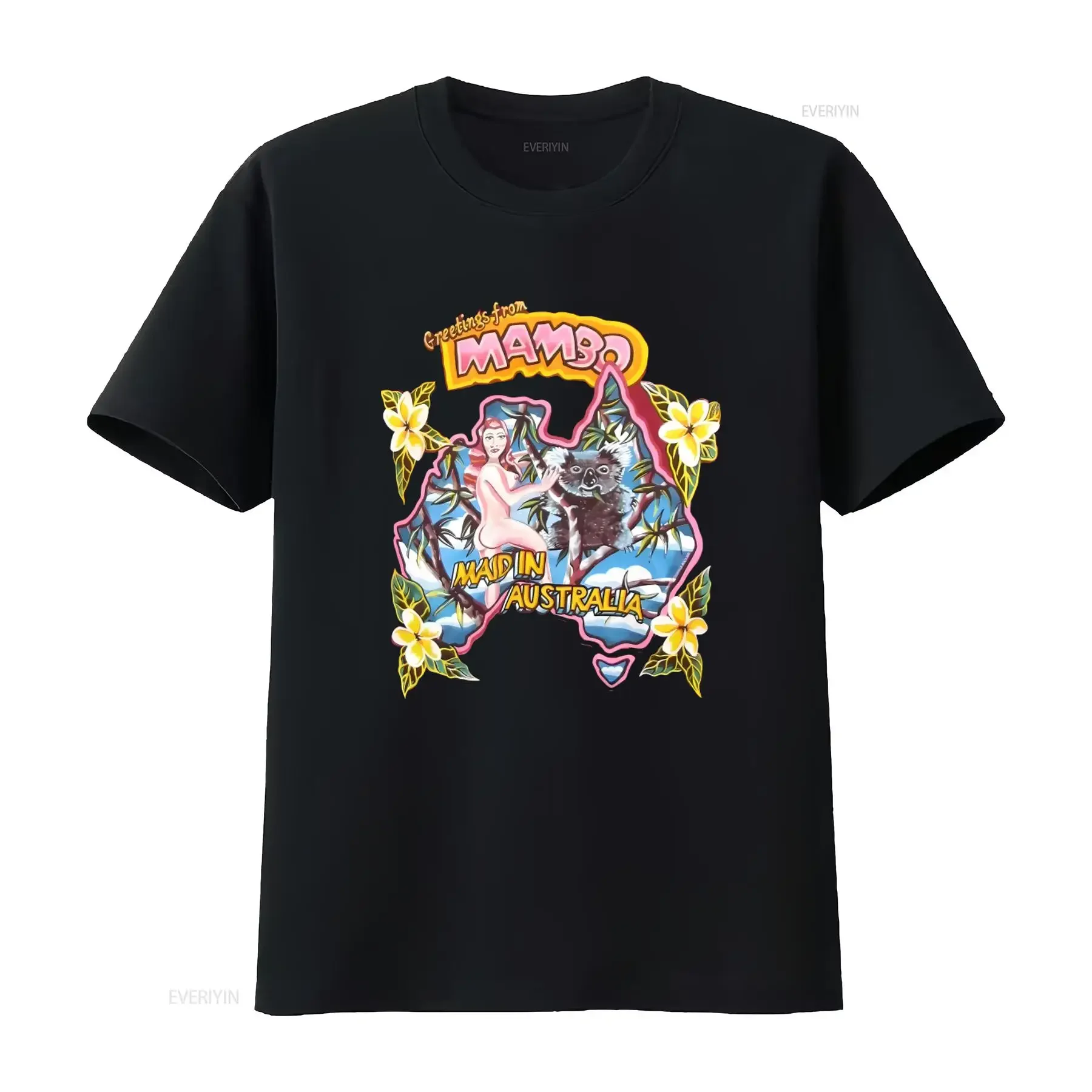 Vintage Mambo Australia Surf Cotton Jersey T Shirt '90s Greetings from Maid in Design vintage Washed homme Comfortable