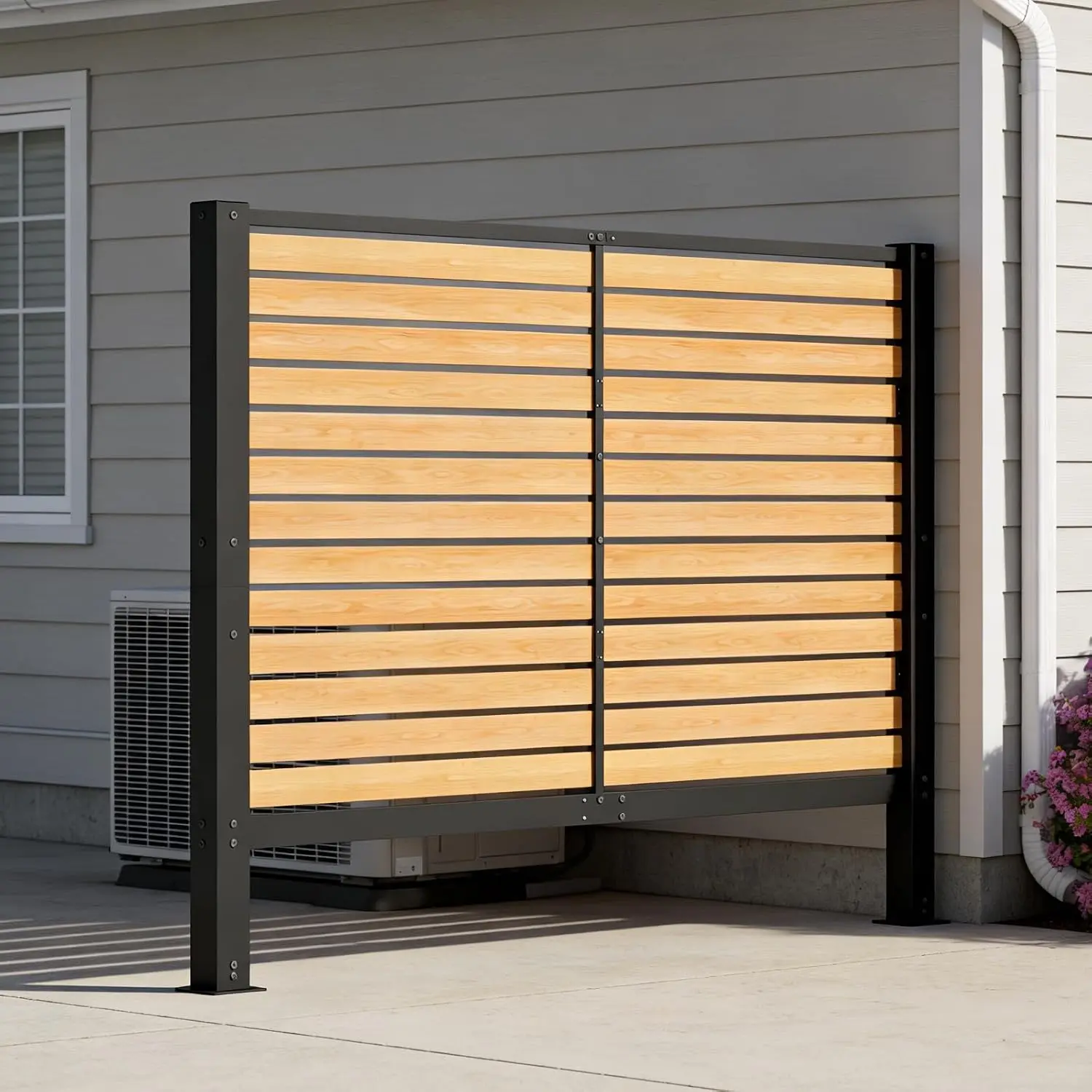 Kit de paneles de valla de privacidad para exteriores de 8 x 6 pies, pantalla resistente a la intemperie para aire acondicionado, cerramiento modular para equipos de piscina y contenedores de basura, barrera decorativa para patio trasero, terraza y césped