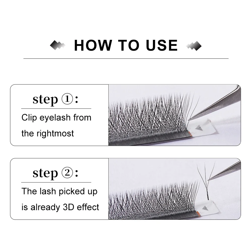 Yelix 0.07mm W Shape Lashes Soft Clover 3D Mink Lashes Cilios W Eyelash Extension Supplies Fake Eyelashes Natural