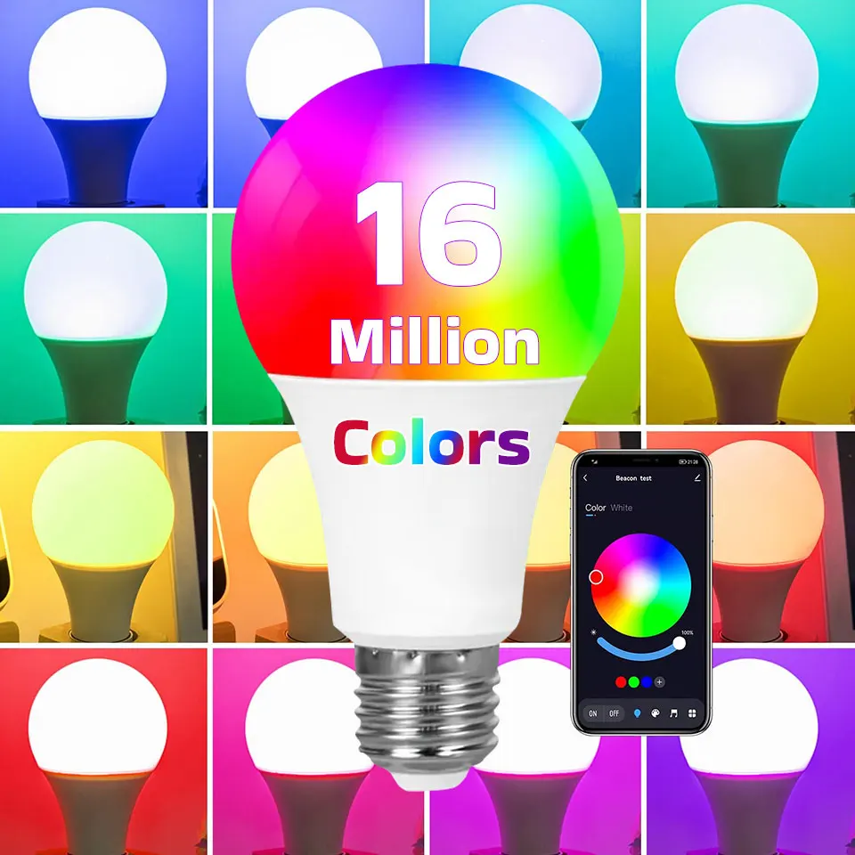 Lampadina a Led intelligente Bluetooth Tuya RGB lampadina controllo APP del telefono AC220V lampada a LED colorata dimmerabile per la decorazione