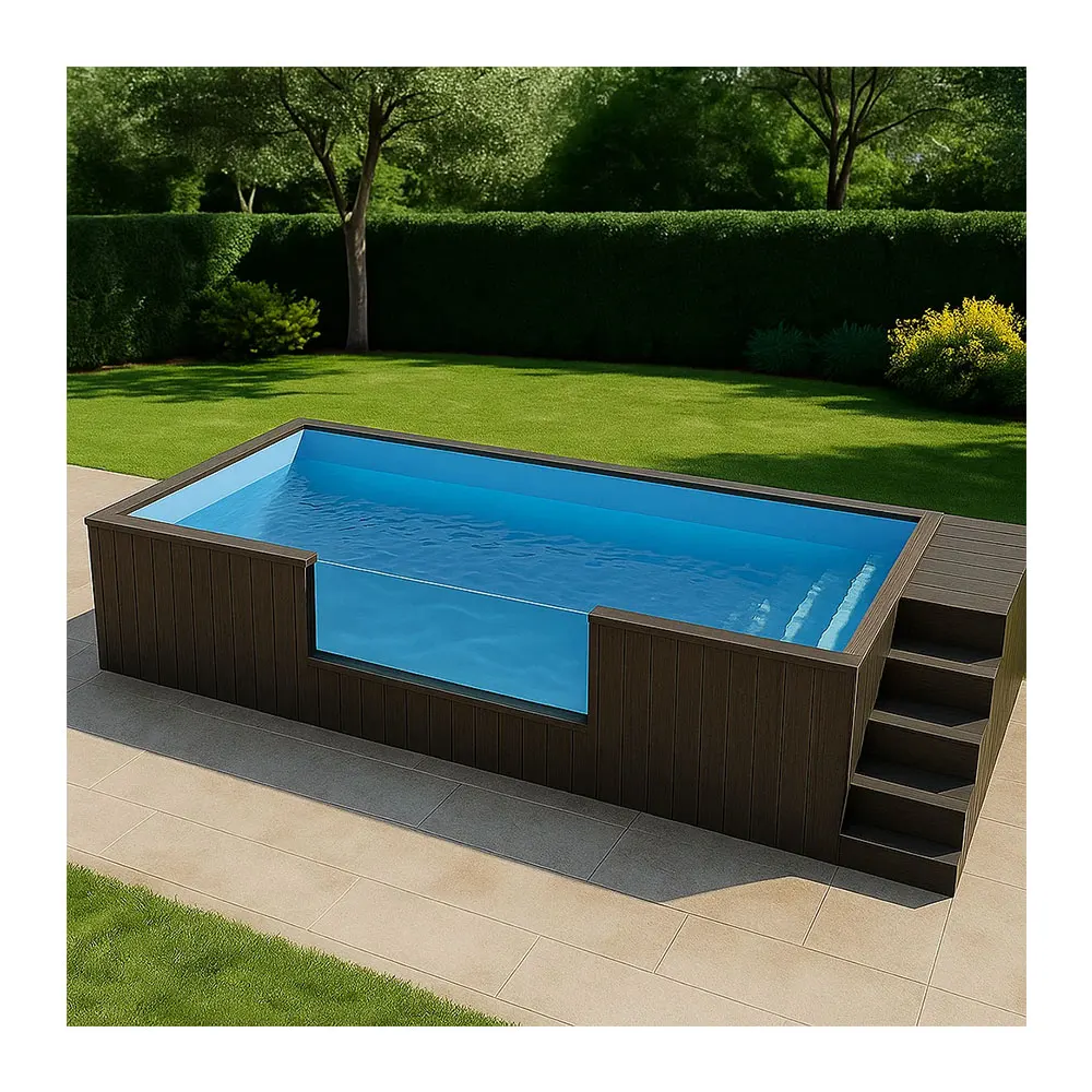 Luxury container swimming pool 40ft large rustproof stainless steel waterproof swimming container garden hotel resort Customized