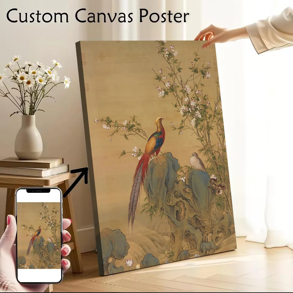 Golden Pheasant Painting Canvas Wall Art Poster Custom Wall Paintings Personalized Photo Printing for Bedroom Accessories Mural