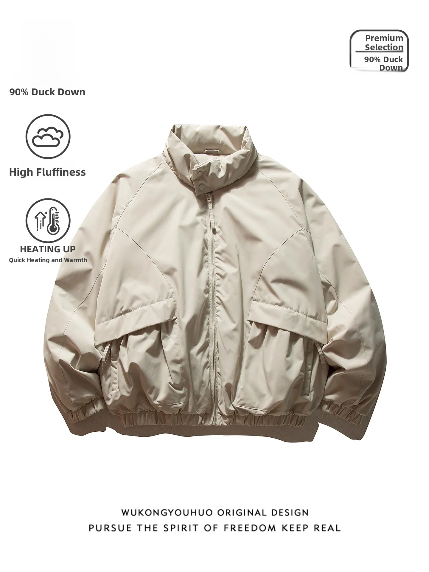 

Мужская куртка Warmth Du down в американском ретро-стиле, с воротником-стойкой, рабочая верхняя одежда, утепленная, ветрозащитная, молодежная мода