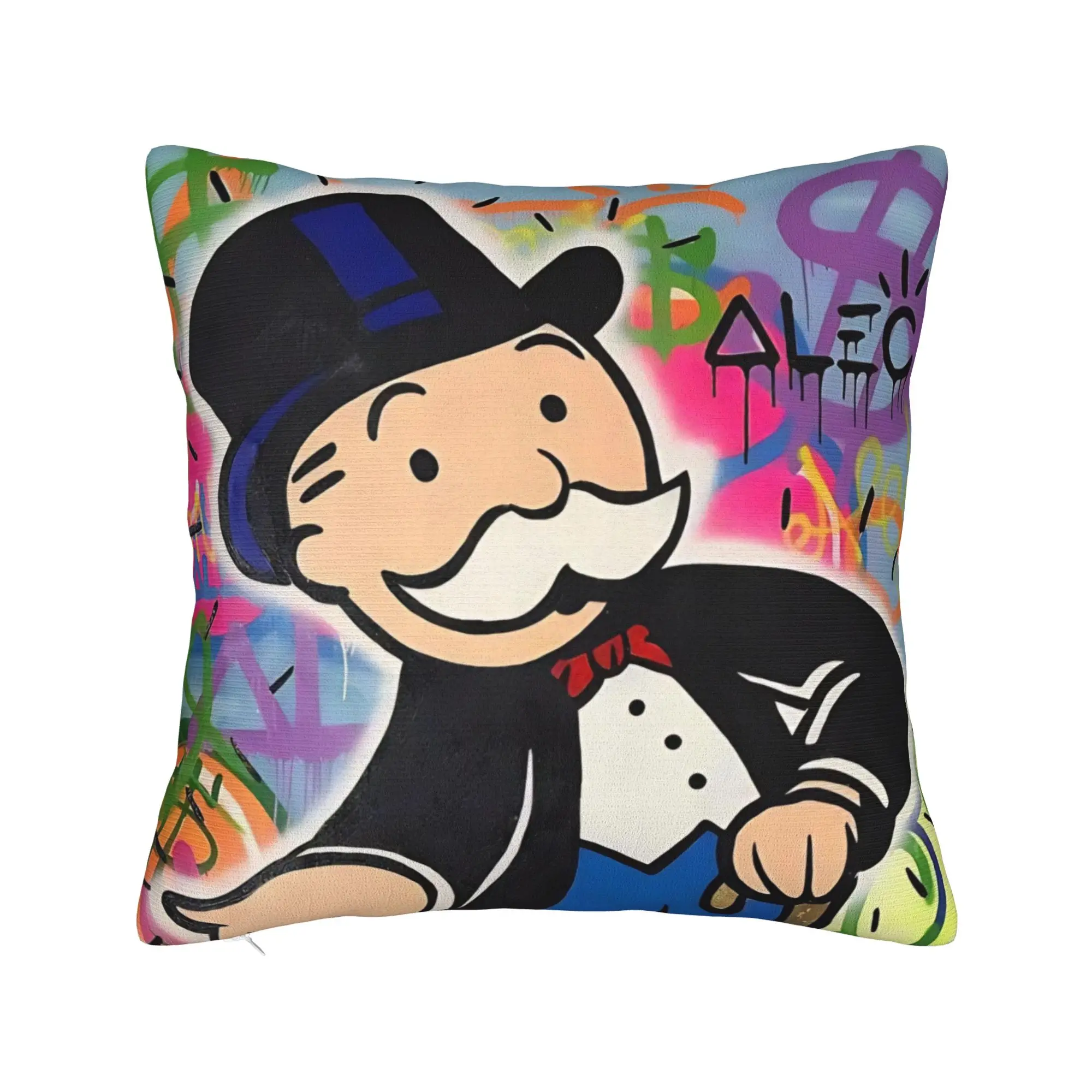 Decorative Pillow Cover Alec Monopolys Merchandise Sofa  Throw Pillow Case Cover Square Style Multiple Sizes