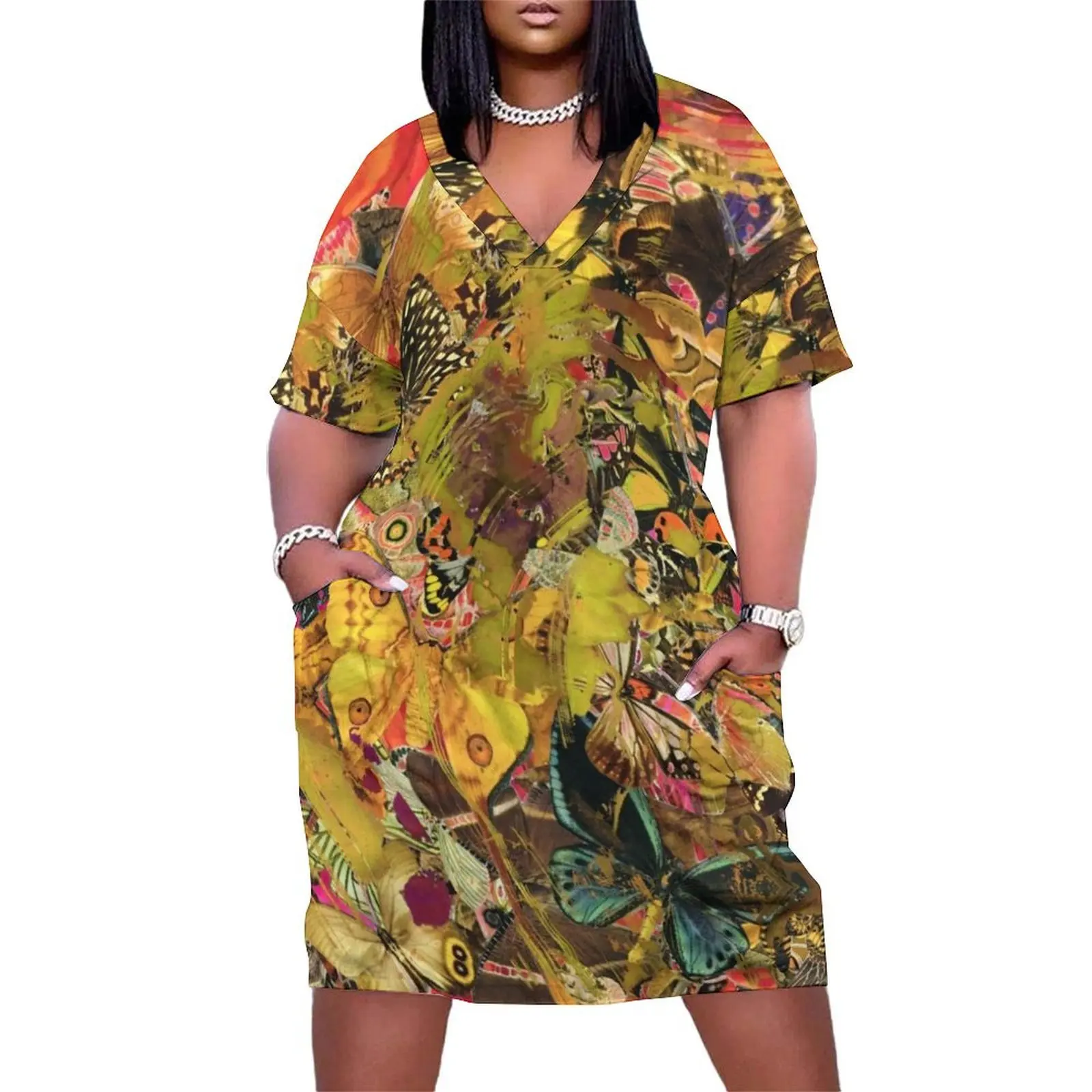 

Butterfly Art - Spring Reflections - Sharon Cummings Loose Pocket Dress dress summer Woman clothing
