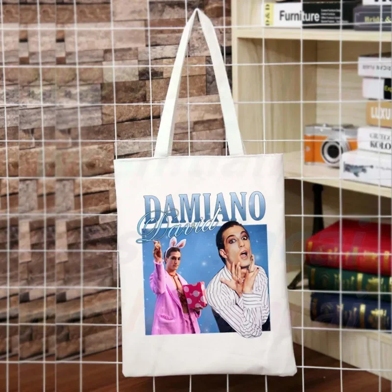 Maneskin Hip Hop Gothic Punk Rock Graphic Korea Ulzzang Shopper Bag Canvas Tote Bag Handbags Women Bag Harajuku Shoulder Bags