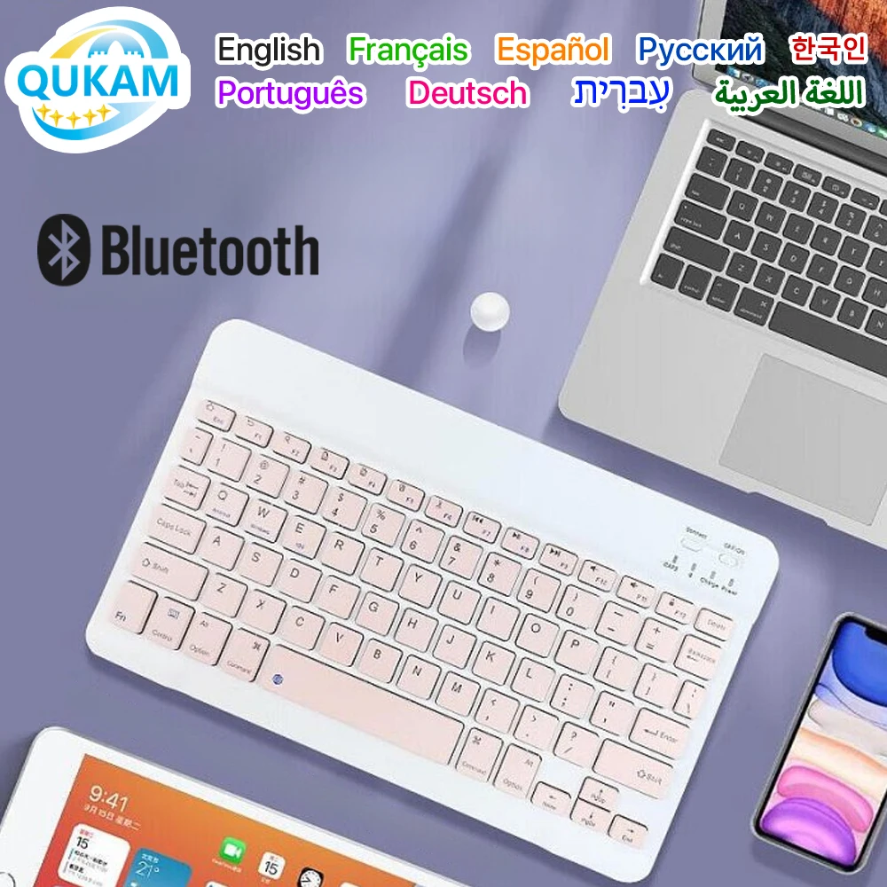 2026 New Multi-language Wireless Keyboard Mouse, Ultra-Thin Bluetooth-compatible Keyboard for iPad Samsung Huawei Phone Tablet