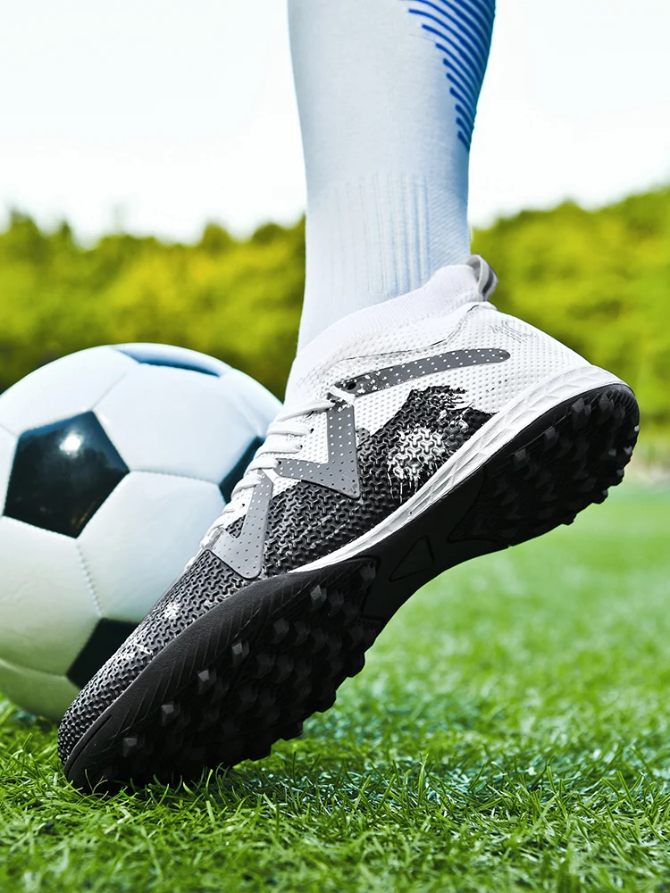TF-Fußballschuhe für Erwachsene, verschleißfeste Gummisohle für Rasenplätze, leichte PU-Fußballschuhe für Herren, geeignet für Outdoor-Grasplätze. – Detail 4