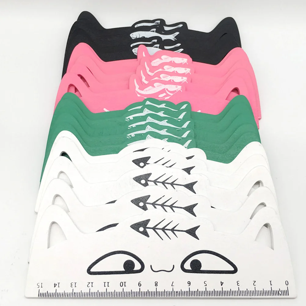 4Pcs Wooden Cat Shape Rulers Fish Pattern 15cm Clear Scale Measuring Tool for Kids School Office Supplies Cartoon Rulers