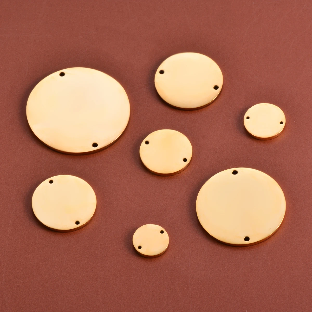 10 Stücke Edelstahl Runde 1,5 MM Dicke Spiegel Poliert Blank Tag Mit 2 Löcher Für Diy Halskette Armband Schmuck Machen liefert – Detail 2