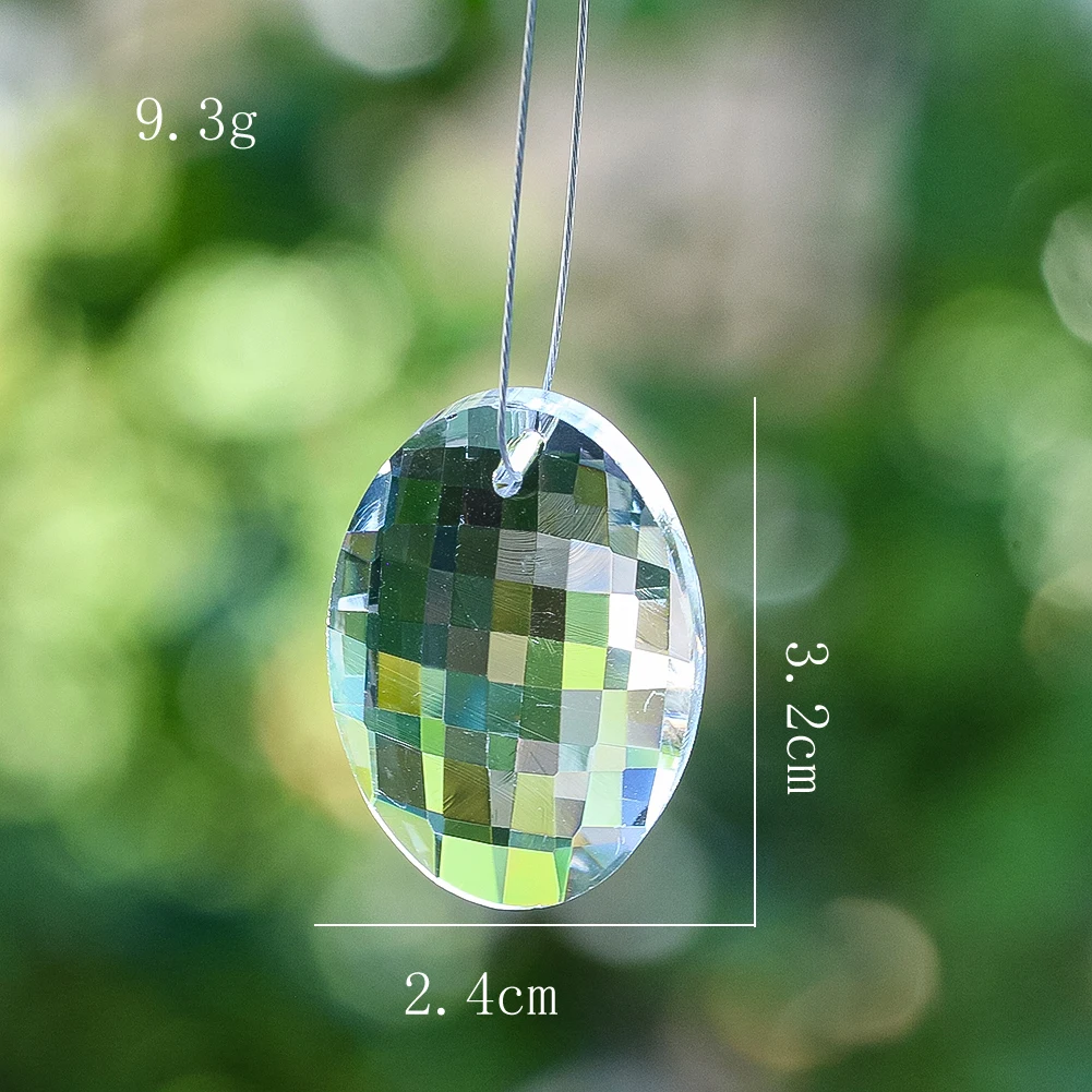 Ciondolo prisma di cristallo ovale trasparente 30mm 38mm Uovo di vetro sfaccettato Suncatcher Fascino appeso Lampadario Decorazioni per finestre Accessori fai da te