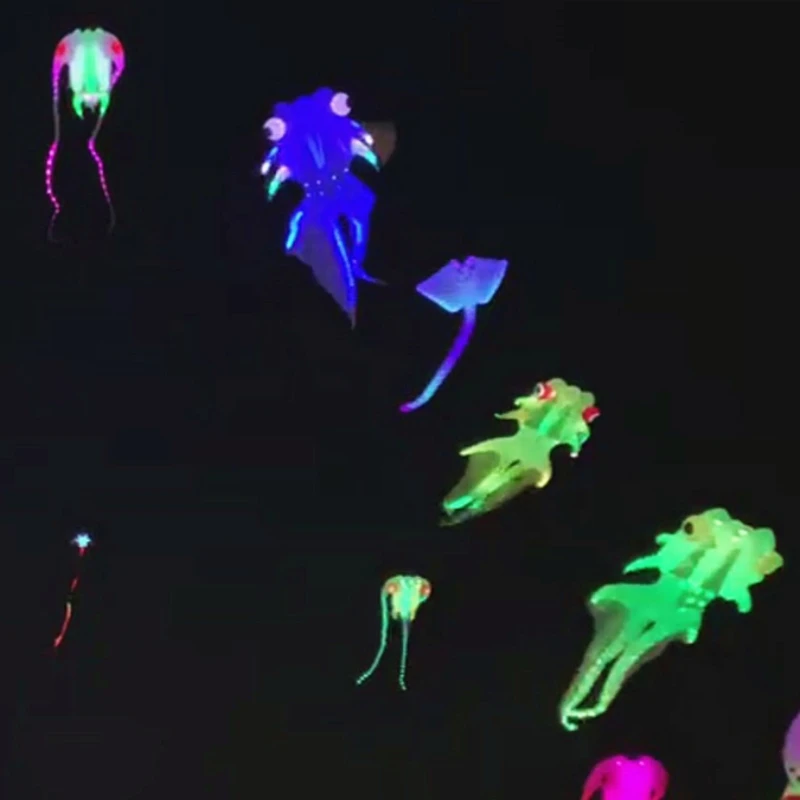 Led kwallen vliegers zachte vliegers vliegen voor volwassenen vliegers led octopus vliegers opblaasbaar genoeg spel goudvis vliegers waterdicht scherm