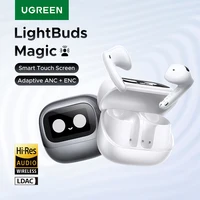 UGREEN Lightbuds Semi-abierto adaptable cancelación activa de ruido ANC auriculares inalámbricos Bluetooth con pantalla LCD a todo Color inteligente