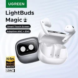 UGREEN Lightbuds Semi-open Adaptive Active Noise Cancellation ANC Wireless Bluetooth Earphones With LCD Full Color Smart Screen