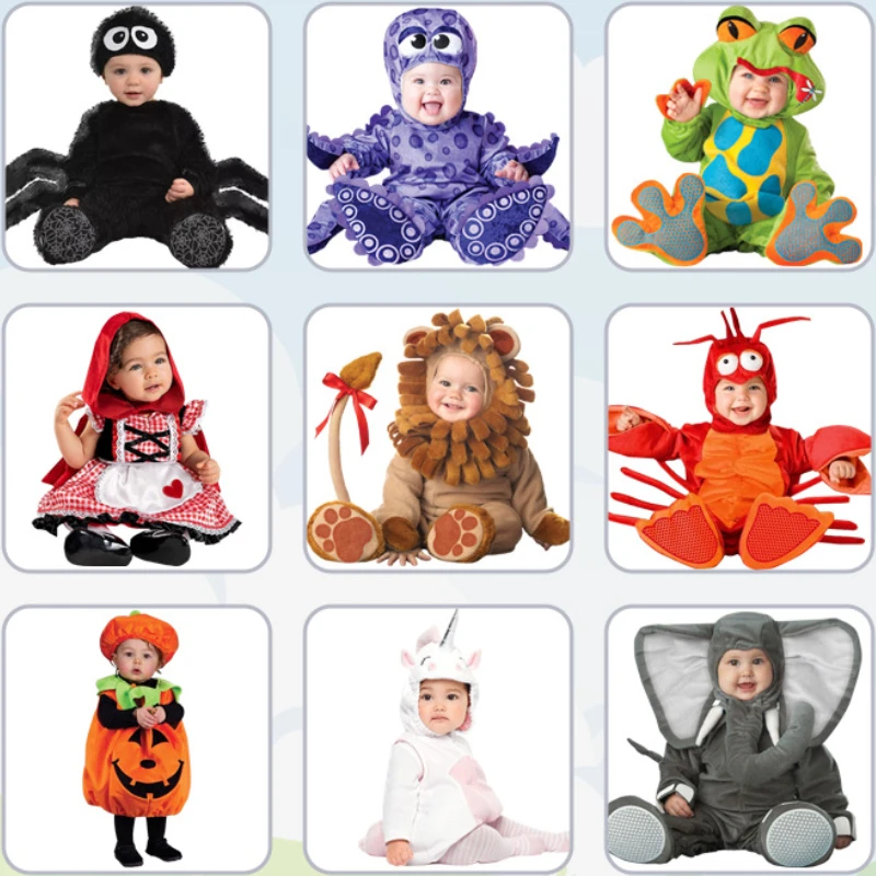 

Детский костюм для скалолазания на Хэллоуин, детский костюм аниме, животные, лев, осьминог, павлин, наряд для ролевых игр, наряд для детской вечеринки, карнавальный костюм