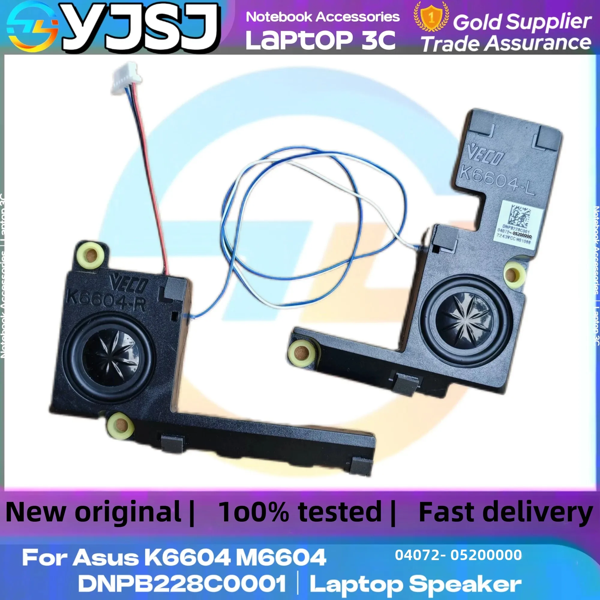 

New GENUINE Original Laptop Speaker For Asus K6604 M6604 built-in speaker horn audio 04072-05200000 DNPB228C0001