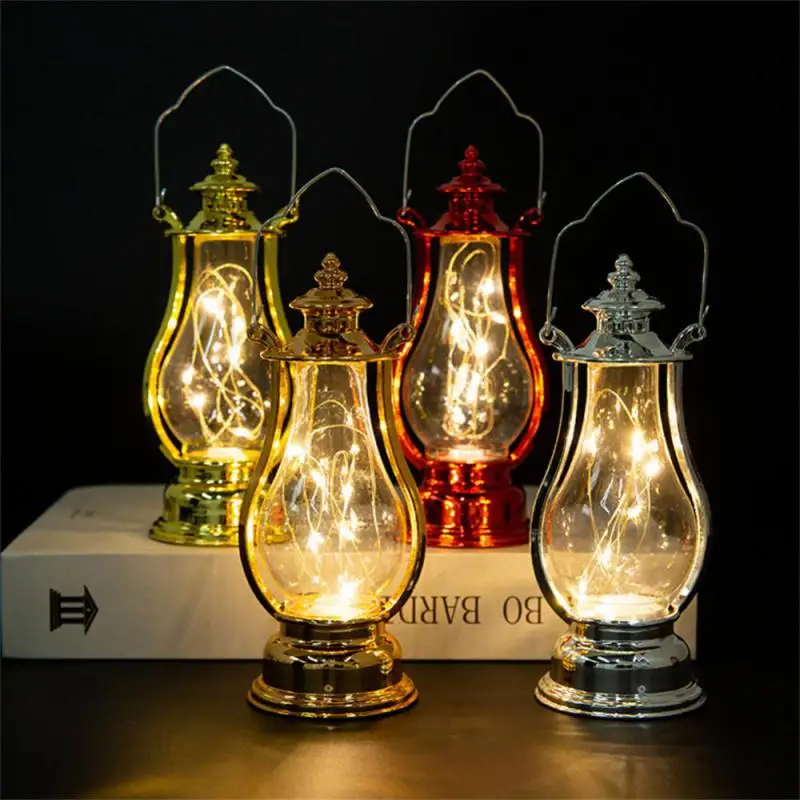 LED Retro Outdoor Camping Kerosene Lamp Portable Lantern Oil Lamp Style Vintage Photo Props Ramadan Lights Night Light Outdoor