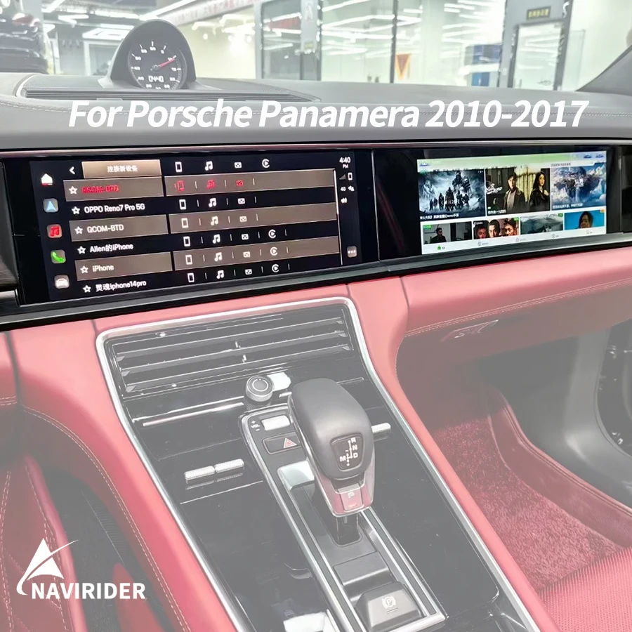 Carplay für Porsche Panamera 970, verbesserter interaktiver Dual-Screen, 12,3 Zoll + 11,4 Zoll, Android-Multimedia-Video-Player, LHD, RHD