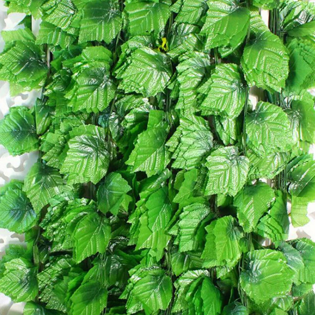 

12Pcs Artificial Grape Leaf Vine Garland Simulation Rattan Hanging Decor Wall Door Party Wedding Centerpiece Fake Leaf Vine