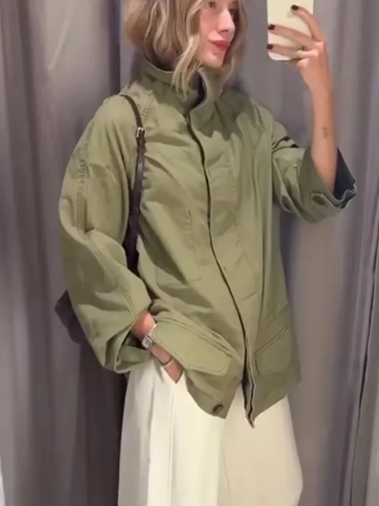 HH Donna Autunno Cappotti Casual Solido Colletto rovesciato Lace-Up Decorazione Tasche Bottone Moda donna Giacca a maniche lunghe 2025