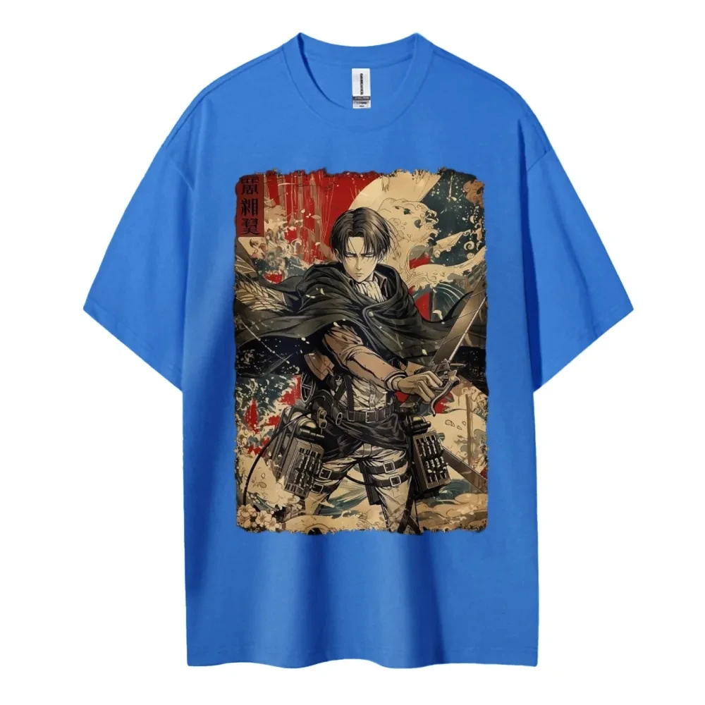 AOT اليابانية الساخنة الدم أنيمي الشخصيات الكلاسيكية الرياضة عارضة قصيرة الأكمام مريحة نصف الأكمام زوجين شعبية #4