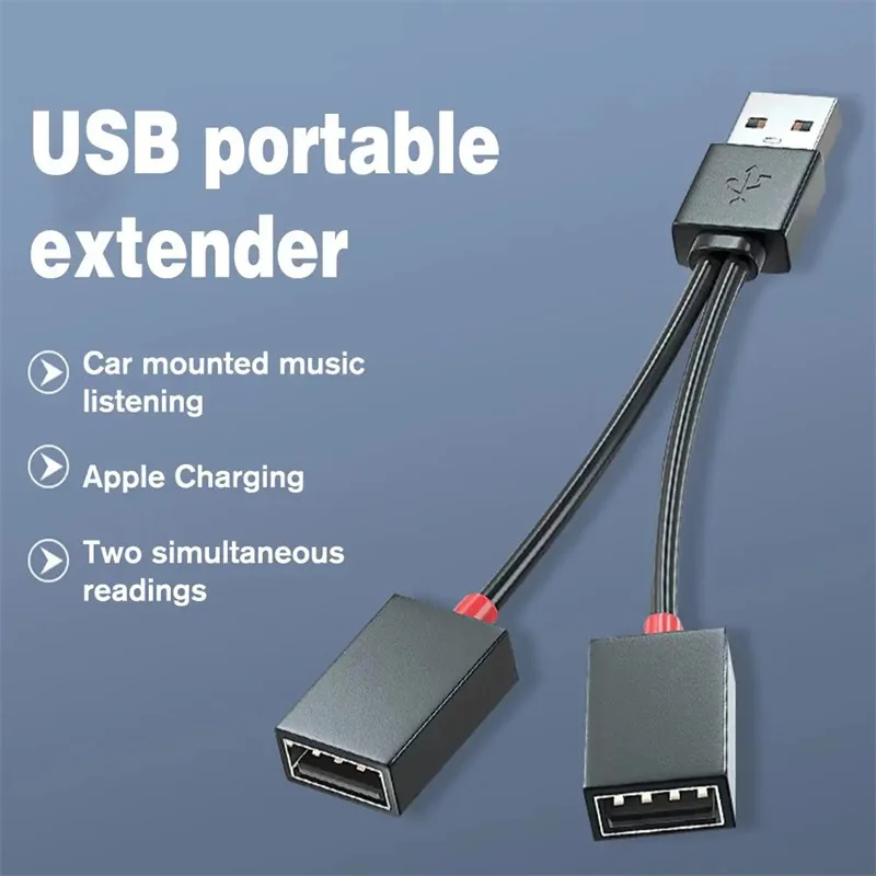 2 in 1 USB OTG Cable Mobile Phone 2 Output USB Splitter Fast Charging Cable For iPhone Huawei Samsung Xiaomi Charger Cord Wire