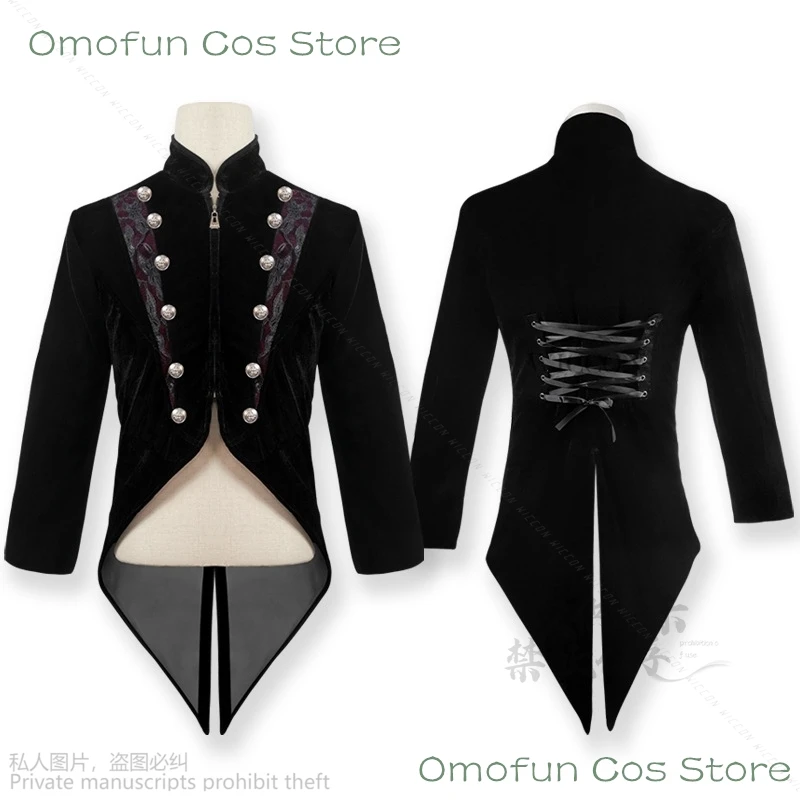 Medieval Vampire Cosplay Costume Steampunk Jacket Vest Coat Victorian Ghost Gothic Blazer Suits 2024 Halloween Vampire Cosplay