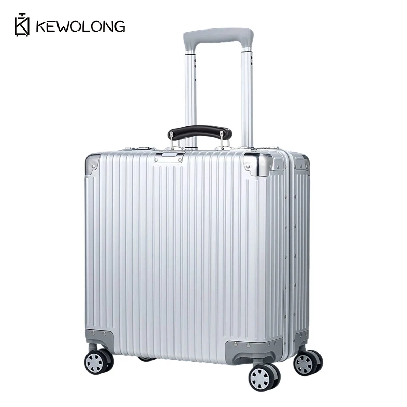 

18 Inch Full Aluminum Alloy Carry-On Luggage, Silent 360° Spinner Wheels & TSA Lock Business Suitcase for Men & Women