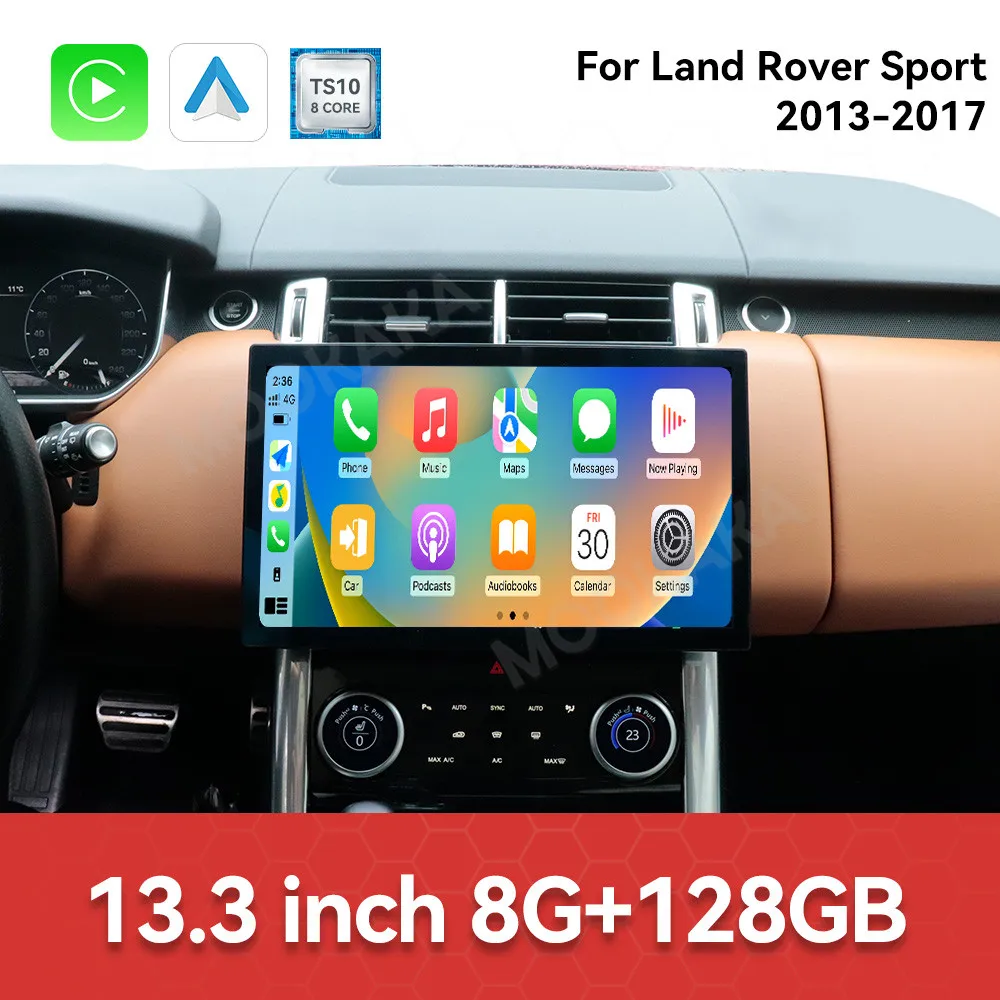 13.3 بوصة شاشة راديو السيارة لاند روفر سبورت 2013-2017 أندرويد السيارات لتحديد المواقع والملاحة الوسائط المتعددة فيديو ستيريو استقبال رئيس وحدة #6