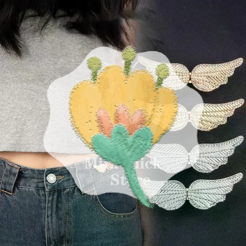 Portable Angel Wings Jeans Waist Button Adjustable Clips For Pant Skirts Waist Tightener Buckle Pin Button Clothing Supplies
