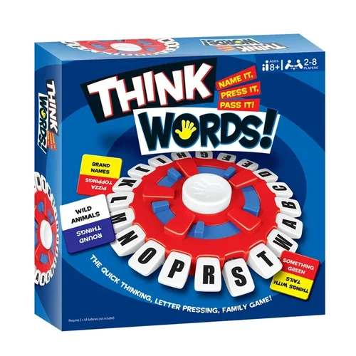 Think Word-Juego de mesa en inglés y español, diversión familiar rápida, juego de rompecabezas de presión de letras de pensamiento rápido para adultos y niños