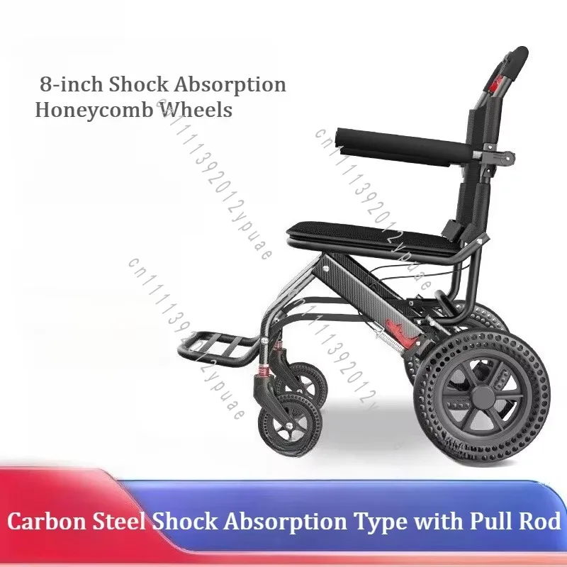Ultra Lightweight Foldable Travel Wheelchair, Portable Mobility Chair for Outdoor Trips, Airline Approved