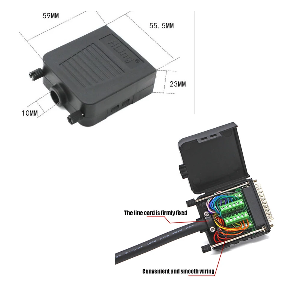 DB9/DB15/DB25 Two Row Pin Serial Port Solderless Joint RS232/485 Solderless Plug Joint Male Connector Does Not Require Welding