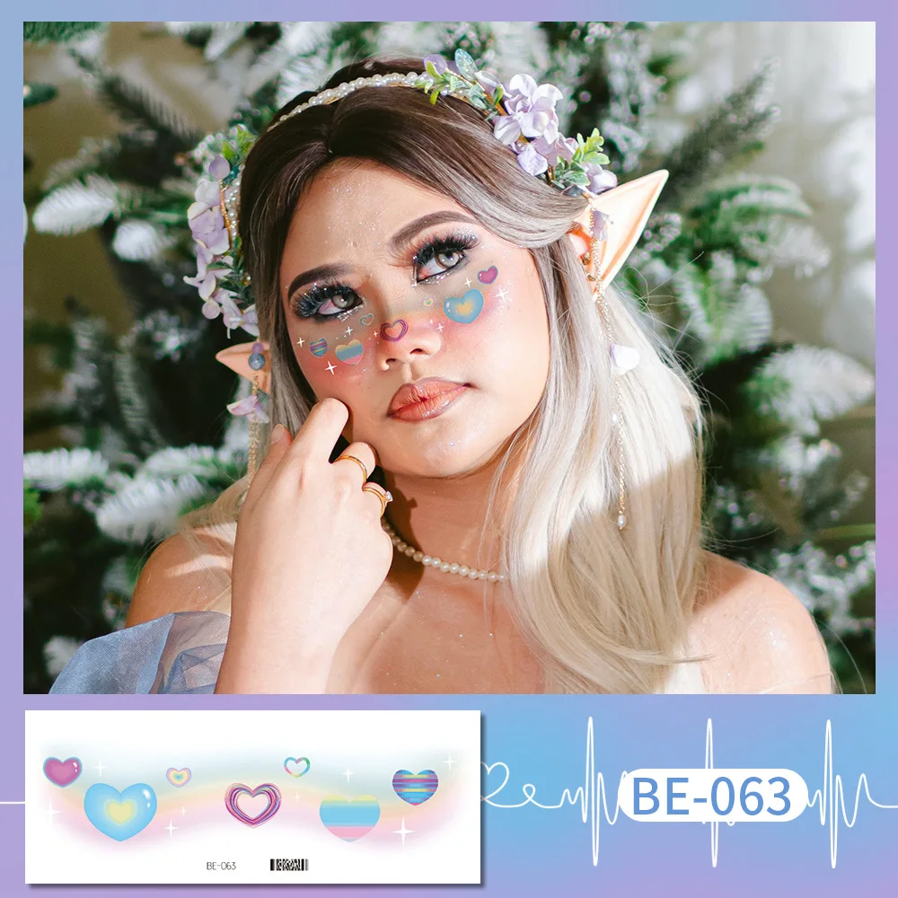 ملصق وشم مؤقت مضاد للمياه على شكل فراشة وزهرة وجه وشم مزيف وشم فلاش فن الجسم للنساء والرجال