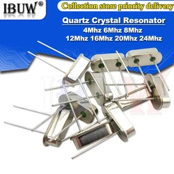 10PCS 4Mhz 6Mhz 8Mhz 12Mhz 16Mhz 20Mhz 24Mhz  32.768K 32.768K Quartz Crystal Resonator Passive Oscillator HC49S 8.000MHZ