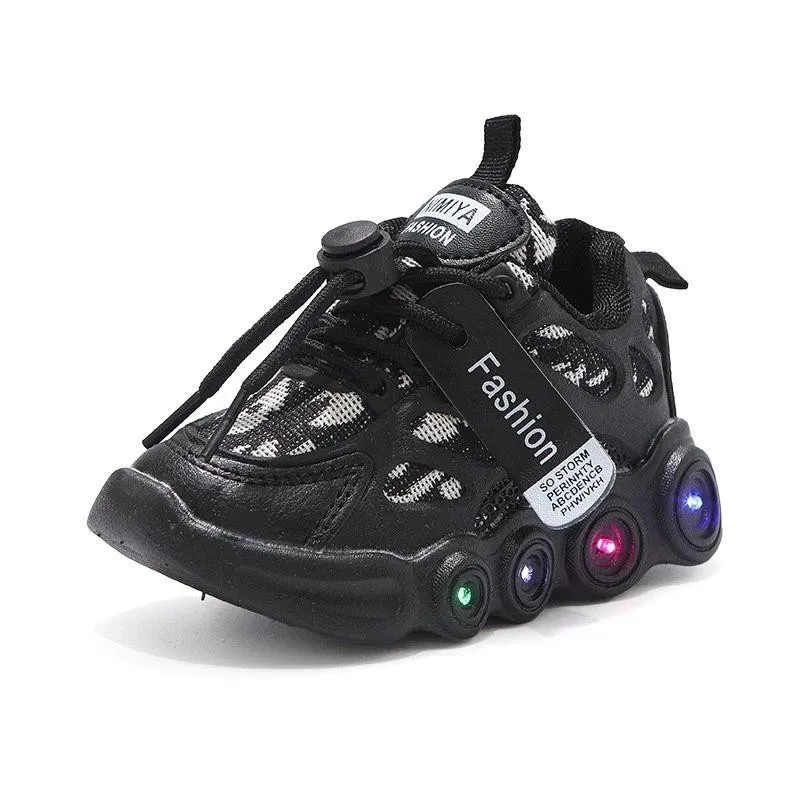 Kids Shoes Boys LED Sneakers Waterproof Light Shoes Children Luminous Sport Casual Shoes Sneakers Breathable School Trainers 운동화