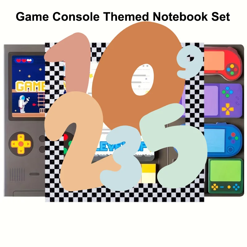 Game Console-themed Notepad Set With Rich And Unique Designs, Self-adhesive Sticky Notes, And Reusable Memo Pads.