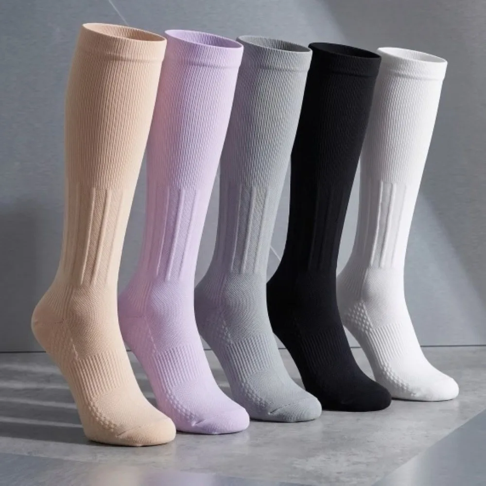 2 Pairs New Soft Breathable Compression Calf Socks Non Slip Compression Athletic Socks Stretch Calf Sleeves Cycling