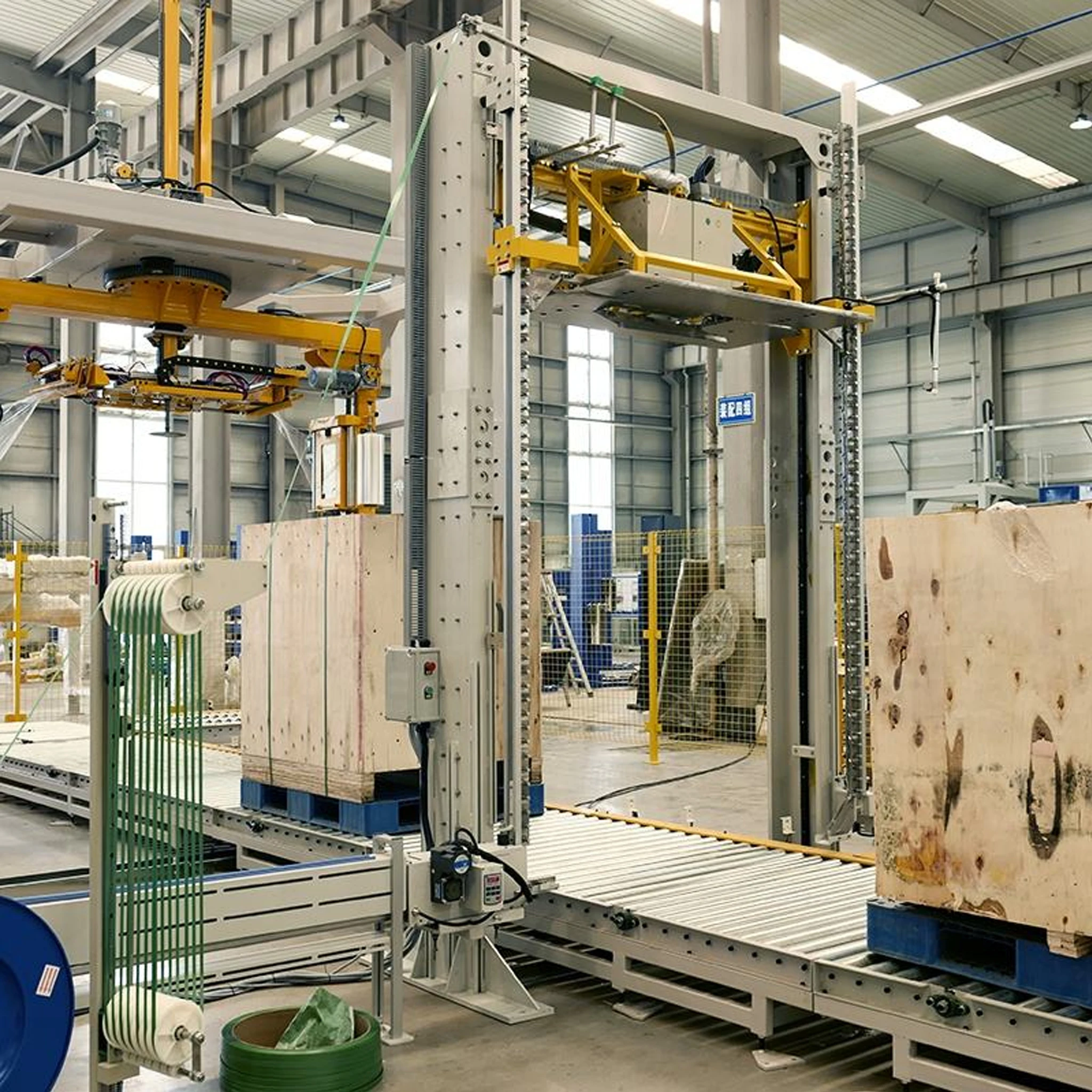 China Manufacture Fully Automatic Hydraulic Driven Vertical Strapping Machine for Pallet PP/PET Straps 220V 380V