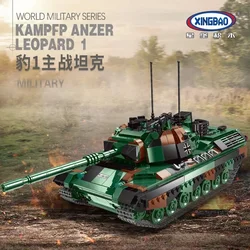 German ww2 Leopard 1メインステーションタンクモデル、ミリタリー装甲車シリーズ、教育用ビルディングブロック、DIYおもちゃ、男の子へのギフト