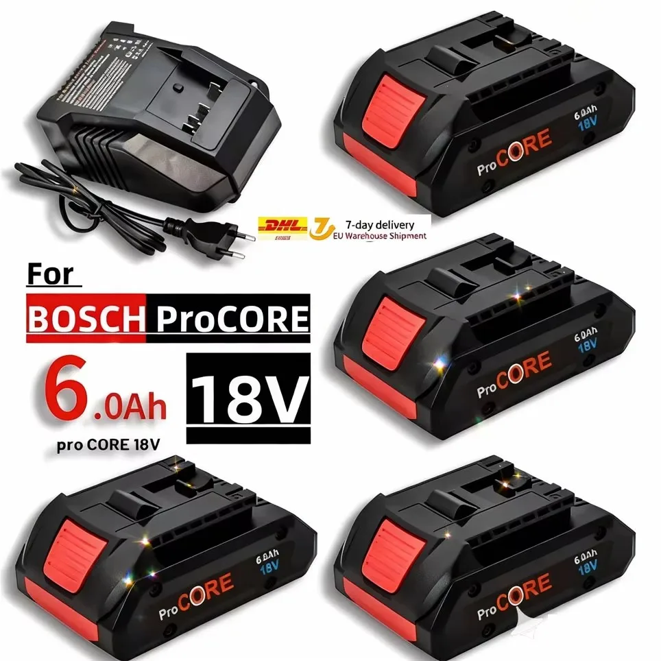 Batterie lithium-ion avec batterie 21700 intégrée 18V 6.0Ah GBA, adaptée au remplacement de la batterie de perceuse sans fil Bosch 18V MAX