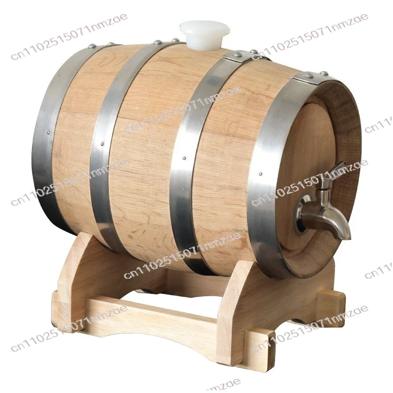 Small Oak Barrel with Tap for Home Use Wine Storage Barrel for Red Wine Brandy Aging and Drinking
