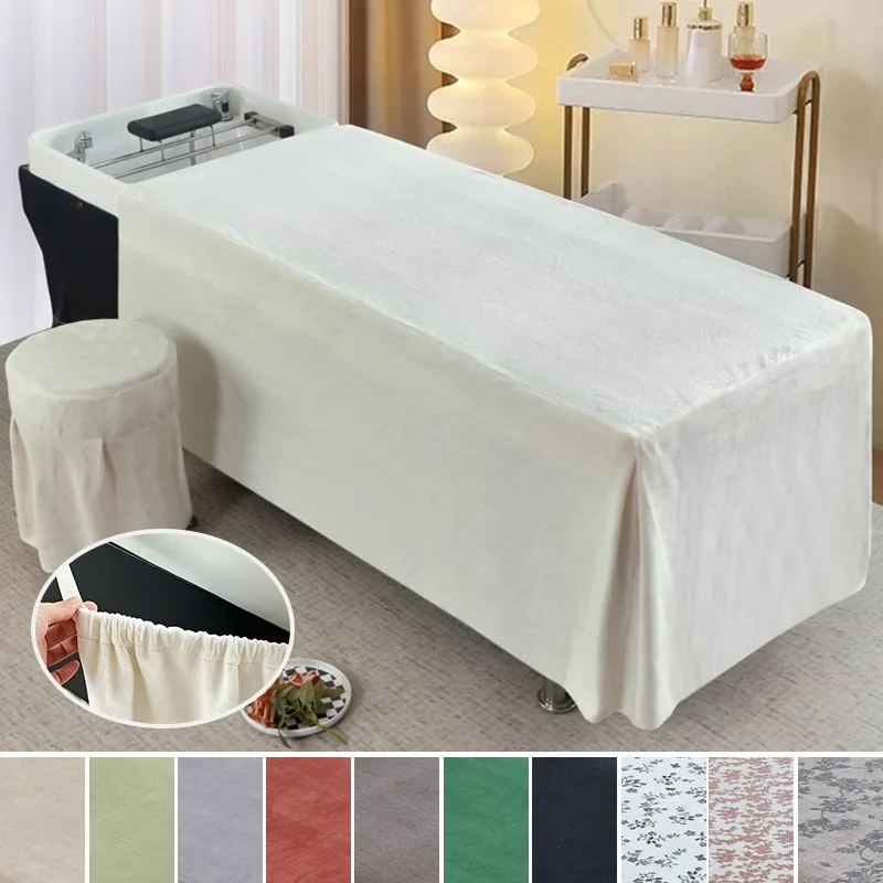 70x150cm Winter Warm Milk Fleece Shampoo Bed Cover Hair Washing Bed Sheet for Hair Salon Barber Shop Head Spa Thai Massage