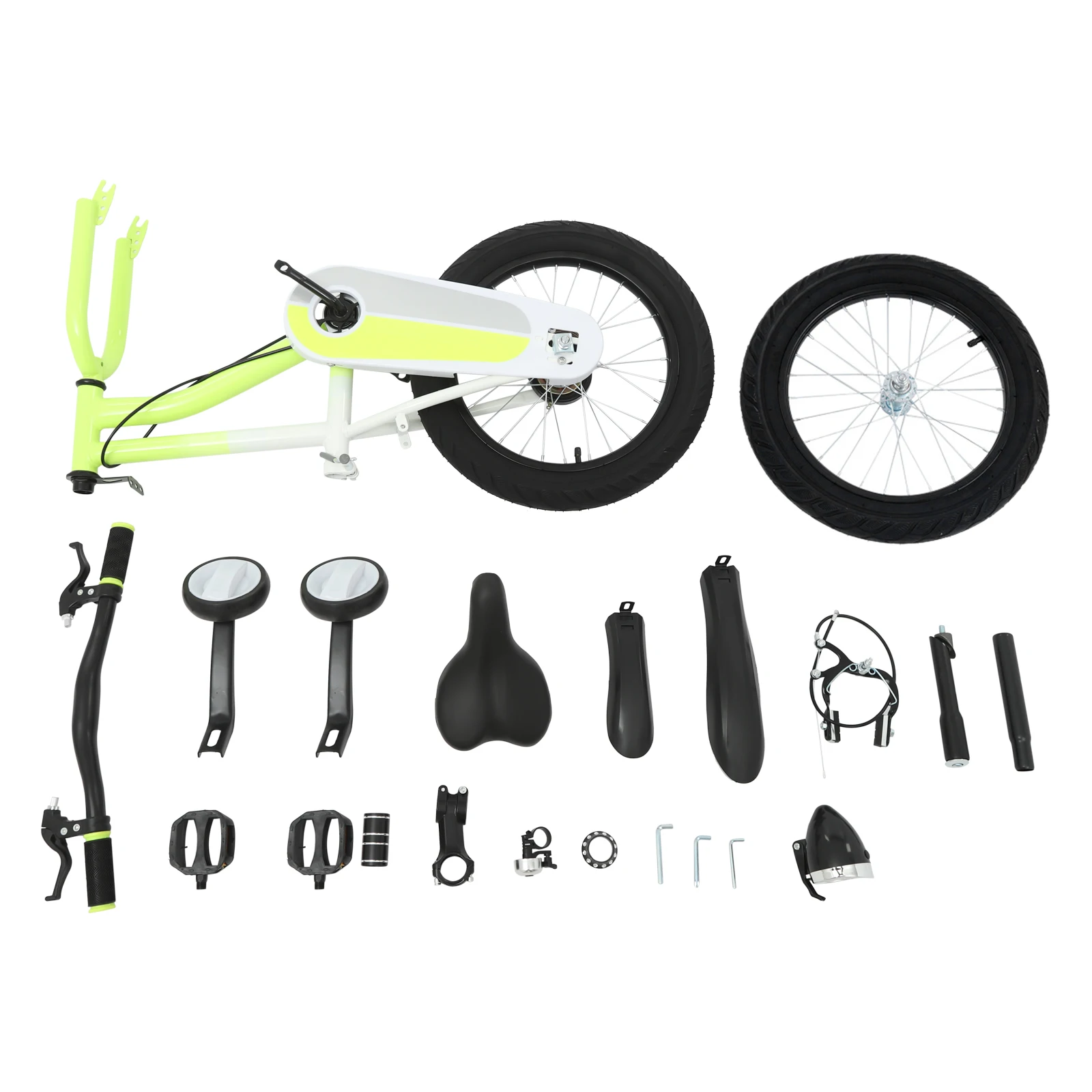 16-Zoll-Kinderfahrrad aus Kohlenstoffstahl mit Hilfsrädern und LED-Licht für 5–8 Jahre, höhenverstellbar, 60 kg – Detail 8