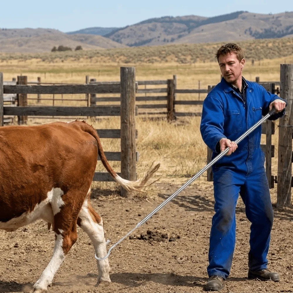 Stainless Steel Sheep Catcher Pole Long Pole Detachable Sheep Catching Hook Heavy Duty Efficient Sheep Capture Device