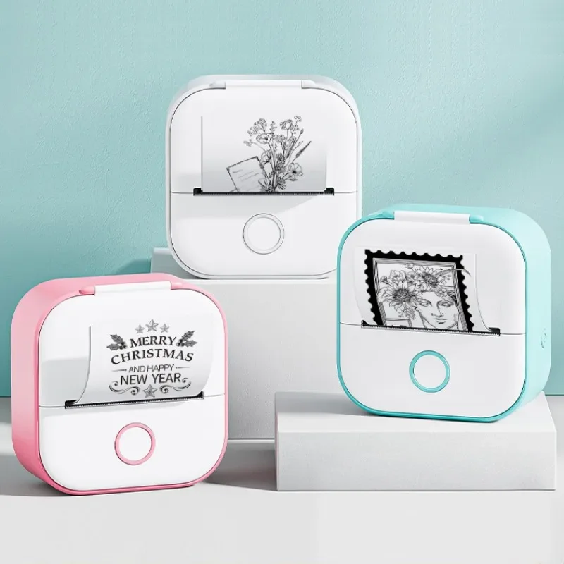 Mini Label Printer Thermal Portable Printers Stickers Paper Home Photo Printer Student Wrong Question Printer Bluetooth Printer