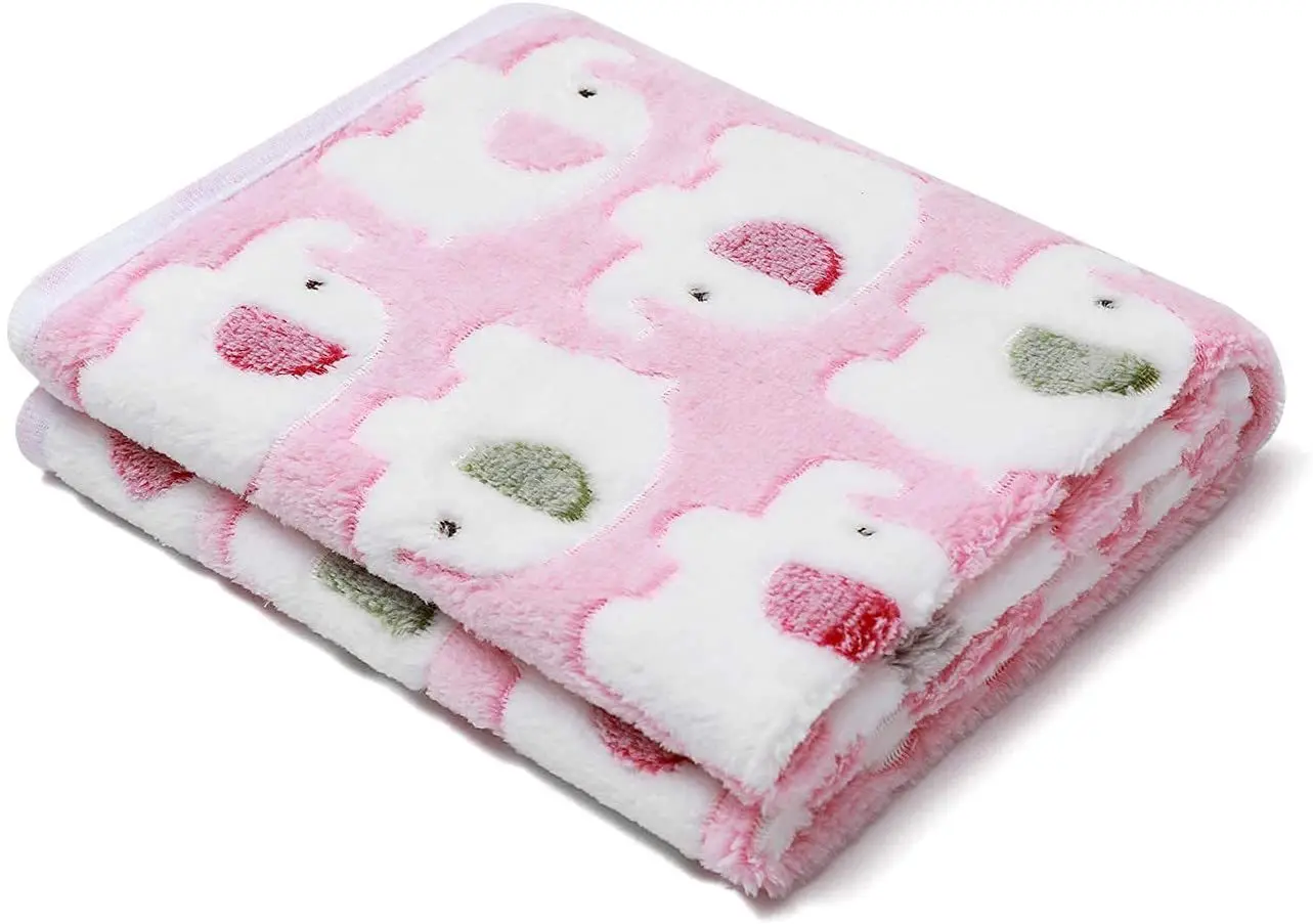 Schattige Olifant Babydeken Pasgeboren Inbakeren Wrap Beddengoed Zacht Warm Baby Quilt Koraal Fluwelen Kinderwagen Cover Baby Accessoires