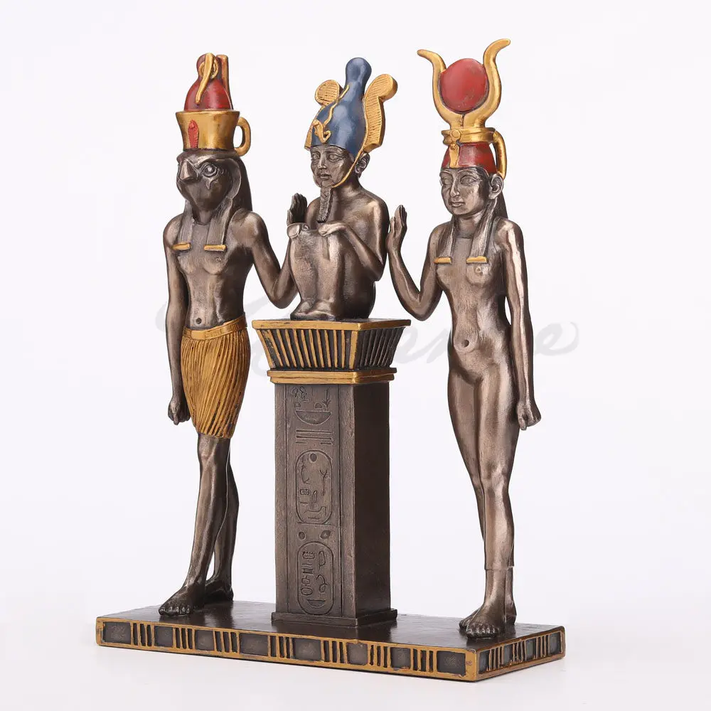 Ancient Egyptian God Statue Set Horus Osiris Isis Figurine Egypt Mythology Sculpture Resin Craft Home Office Decor Ornament Gift
